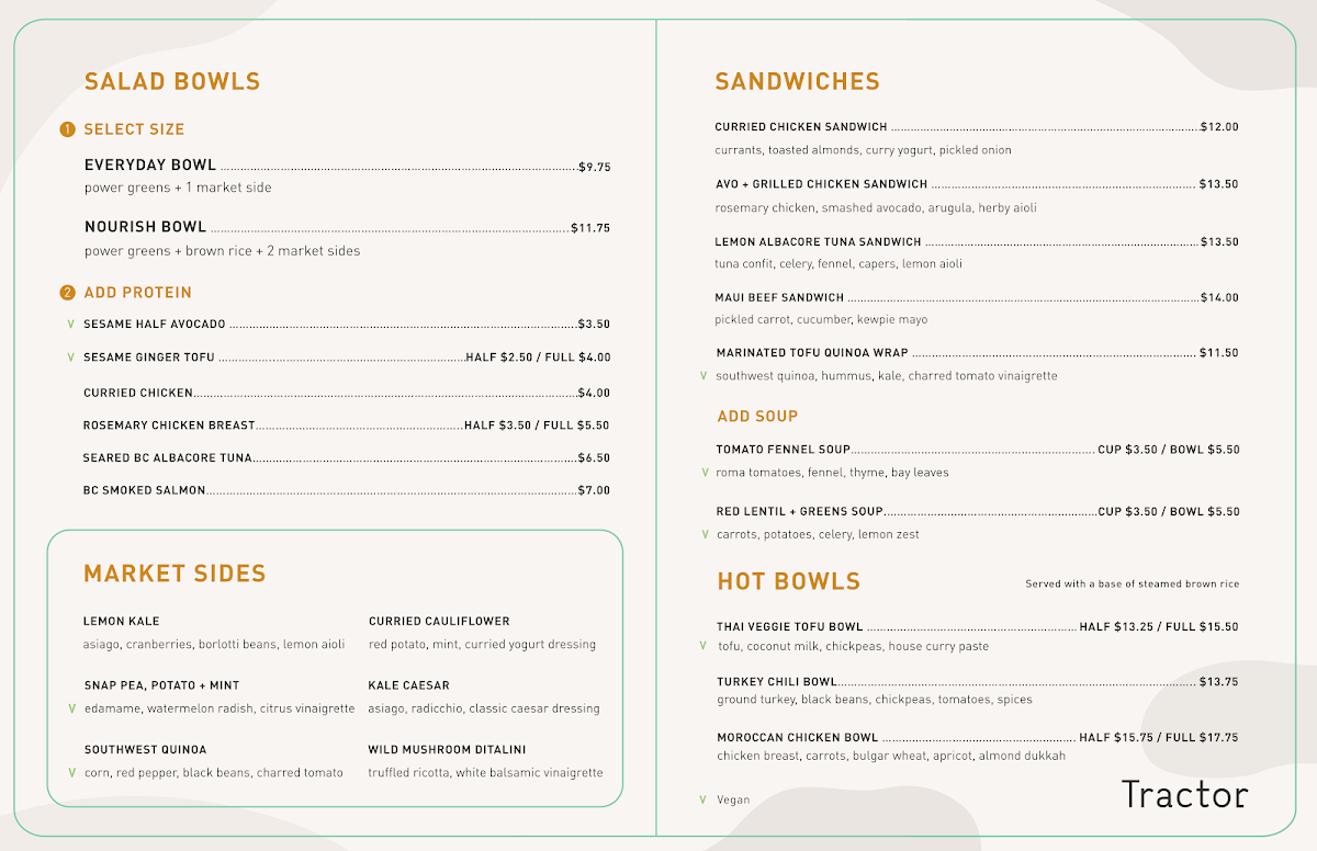 Menu Tractor Everyday Healthy Foods - Park Royal-1